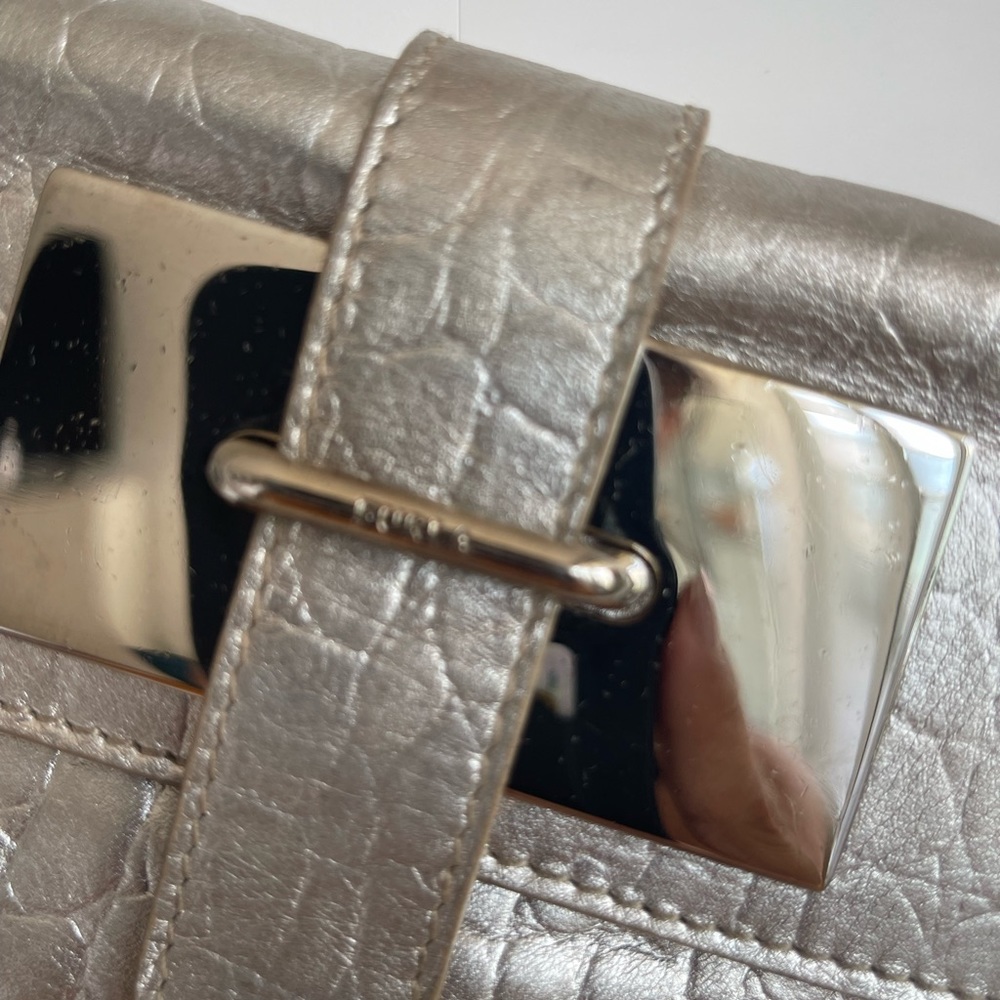 FURLA mini bag Authentic leather / shoulder bag gold Crocodile Pattern I… - Picture 15 of 16